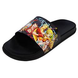 Roffatide Anime One Piece Slippers Badezimmerpantoffeln Rutschfeste Duschrutsche Sandale Indoor- und Outdoor-Hausschuhe für Unisex 40-41 von Roffatide