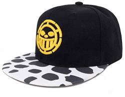 Roffatide Anime One Piece Trafalgar Law Baseballkappe für Herren Verstellbarer Gestickter Baumwoll-Baseball Cap mit Kuhmuster Schwarz von Roffatide