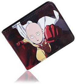 Roffatide Anime One-Punch Man Saitama Geldbörsen Kunstleder Schlank Bi-Fold Geldbörse Mehrzweck Geldbörse von Roffatide