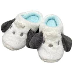 Roffatide Anime Pochacco Cinnamoroll Nette Plüsch Open Back Floor Hausschuhe Innenschuhe Fuzzy Hausschuhe mit Gummisohle für Frauen von Roffatide