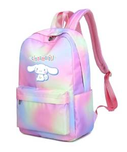 Roffatide Anime-Rucksack Cinnamonroll 15.6'' Laptop Rucksäcke Rainbow Rosa Rucksack Carry on Travel Rucksack Wochenendtasche von Roffatide