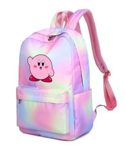 Roffatide Anime-Rucksack Kirby Melody 15.6'' Laptop Rucksäcke Rainbow Rosa Rucksack Carry on Travel Rucksack Wochenendtasche von Roffatide