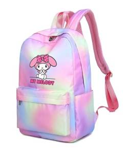 Roffatide Anime-Rucksack My Melody 15.6'' Laptop Rucksäcke Rainbow Rosa Rucksack Carry on Travel Rucksack Wochenendtasche von Roffatide