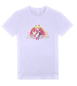 Roffatide Anime Sailor Moon Tsukino Luna Cat T-Shirt für Mädchen 100% Baumwolle Rundhals-T-Shirt Bedrucktes Kurzarm-T-Shirt S von Roffatide