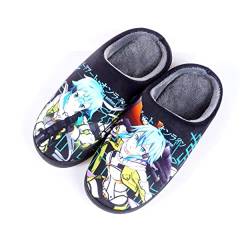 Roffatide Anime Sword Art Online Fuzzy Hausschuhe Asada Shino Geschlossene Zehe offen zurück Hausschuhe mit Gummisohle Hausschuhe rutschfest Indoor Plüsch Schuhe für Frauen Männer Euro 46-47 von Roffatide
