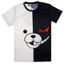 Roffatide Anime T-Shirt für Danganronpa Monokuma Rundhalsausschnitt Bedrucktes T-Shirt Leichtes Schnell Trocknendes T-Shirt Schwarz M von Roffatide