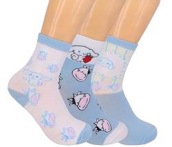 Roffatide Cartoon Cinnamoroll Frauen niedlich und Neuheit Casual Crew Socken 3 Paare Ankle High Dress Socken niedlich Kuromi Socken für Frauen und Mädchen von Roffatide