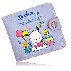 Roffatide Cartoon Pochacco Geldbörsen Damen Kunstleder Brieftasche Reisegeldbörse Münzbeutel Brieftasche Slim Single Fold Geldbörse von Roffatide