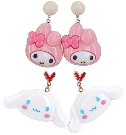 Roffatide Frauen Ohrringe Anime Cinnamoroll Melodie Ohrringe Cosplay Mode Legierung Harz Ohrringe Ohrstecker Ohrring Lovely Ohrring für Frauen Mädchen von Roffatide