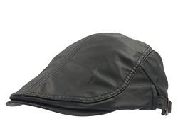 Roffatide PU Leder Schirmmütze Schiebermütze für Herren und Damen Flatcaps Newsboy Cabbie Ivy Hüte Vintage Schwarz von Roffatide