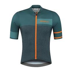 Rogelli Block Radtrikot Herren, Fahrradtrikot Kurzarm, Rennrad Trikot, Atmungsaktive, Radsport Shirt - Grün/Orange, M von Rogelli