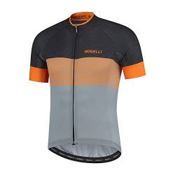 Rogelli Boost Radtrikot Herren - Fahrradtrikot Kurzarm - Grau/Schwarz/Orange, L von Rogelli