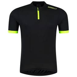 Rogelli Core Radtrikot Herren Kurzarm - Atmungsaktive Fahrradtrikot - 3 Rückentaschen - Rennrad Trikot - Fahrrad Trikot - Schwarz/Fluor - 4XL von Rogelli