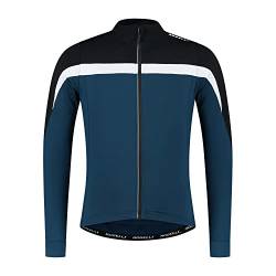 Rogelli Course Fahrradtrikot Herren - Radtrikot Herren Langarm - Rennrad Trikot - Schwarz/Blau/Weiß - Größe L von Rogelli