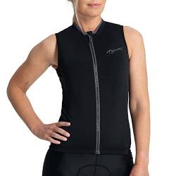 Rogelli Essential Radtrikot Damen Ärmellos - Schnelltrocknend - Atmungsaktive Fahrradtrikot - Wasserabweisende Rückentaschen - Rennrad Trikot - Schwarz - M von Rogelli