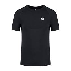 Rogelli Essential Sportshirt Herren - Technisches Kurzarm-Sport-T-Shirt - Schwarz - Größe XL von Rogelli