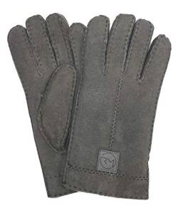 Rohn Moden Fingerhandschuhe Hochstein echt Lammfell für Damen und Herren, Handschuhe in Premiumqualität aus Baby Curly Merinolamm handgenäht anthrazit, dunkelgrau, schwarz 7 1/2 von Rohn Moden