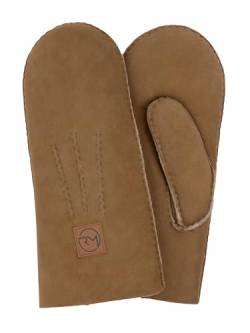 Rohn Moden Lammfell Handschuhe Arber echtes Merinolamm für Damen und Herren, Fäustlinge, Fausthandschuhe in Premiumqualität aus spanischem Merino camel Größe 9 von Rohn Moden