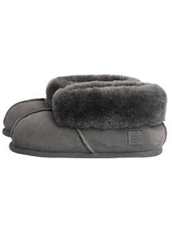 Rohn Moden Lammfell Hausschuh Chalet für Damen und Herren, Hüttenschuh mit weicher Ledersohle, warmer Hausstiefel für Erwachsene in Top Qualität (size 38) von Rohn Moden