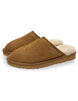 Rohn Moden Lammfell Pantoffel Loisl für Herren, echt Lammfell Slipper in top Qualität (41 EU, braun, numeric_41) von Rohn Moden