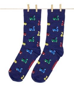 Roits Herren Lustige Vespa Grau Socken 41-46 - Bunte Witzige Socken, Odd Fun Socks Geschenke Accessoires von Roits