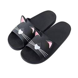 Rojeam Nette Katze Hausschuhe für Frauen Männer Kinder Sommer Bad Hausschuhe Sandalen Strandrutschen Bad Hausschuhe von Rojeam