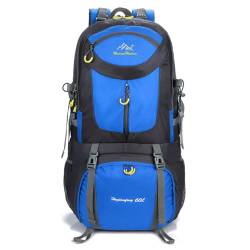 Rojeam Trekkingrucksack Herren Damen Wasserdichter Wanderrucksack Reiserucksack Rucksack Für Reisen Wandern Outdoor, Blau, 50L von Rojeam