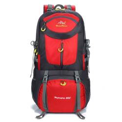 Rojeam Trekkingrucksack Herren Damen Wasserdichter Wanderrucksack Reiserucksack Rucksack Für Reisen Wandern Outdoor, Rot, 50L von Rojeam