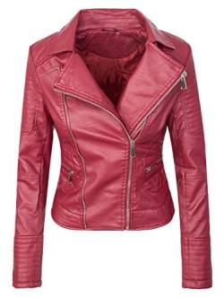 Rock Creek Damen Kunstleder Jacke Übergangs Jacke D-287 [ PU-2316 Bordo XL ] von Rok Creek Selection