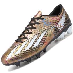 Rokiemen Fußballschuhe Herren Microfaser Cleats Professionelle Stollen Spikes Jungen Kunstrasen Fussballschuhe Athletics Trainingsschuhe Outdoor Sportschuhe Gold EU 40 von Rokiemen