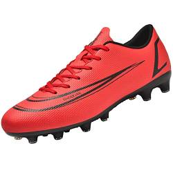 Rokiemen Fußballschuhe Herren Trainingsschuhe Professionelle Spikes Jungen Athletics Outdoor Sport Football Schuhe Cleats Unisex Rot 38 von Rokiemen