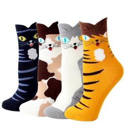 Rokmym Damen Socken Baumwolle 5 Paar Süße Lustige Bunte Socken Damen Thermal Socken Atmungsaktiv We (Hai) von Rokmym