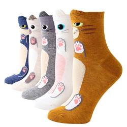 Rokmym Damen Socken Baumwolle 5 Paar Süße Lustige Bunte Socken Damen Thermal Socken Atmungsaktiv We (Welpe) von Rokmym