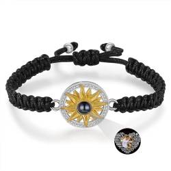 RolaOnly Armband mit Foto Im Stein Benutzerdefinierte Foto Armbänder Sonnenblumen Personalisiertes Armband für Freund Mama Kinder von RolaOnly