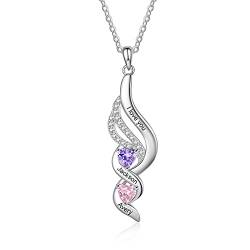 RolaOnly Damen Ketten mit Namen Gravur Sterling Silber 925 Anhänger Personalisiert Schmuck Muttertagsgeschenk Kette Weihnachten/Muttertag/Valentinstag von RolaOnly