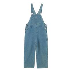 Rolanko Mädchen Kinder Jeans Latzhose Jumpsuit Lange Hose Overall mit Verstellbaren Hosenträgern, Blue Pocket, Größe:140 von Rolanko