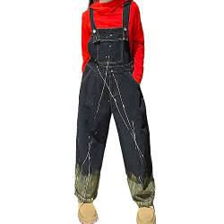 Rolanko Mädchen Kinder Jeans Latzhose Jumpsuit Lange Hose Overall mit Verstellbaren Hosenträgern, Schwarz, Größe:140 von Rolanko