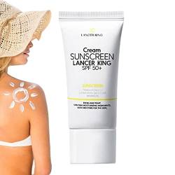 Spf 50 Sonnenschutz Gesicht | Sichere, natürliche Sonnencreme für Männer und Frauen,60 ml Sonnenschutz für den Körper mit UV-Schutz, wasserfester, nicht fettender, ölfreier Formel Rolempon von Rolempon