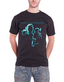 Rockoff Trade Herren Band Glow T-Shirt, Schwarz, XL von Rolling Stones