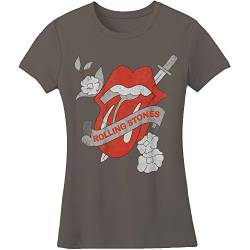 Rolling Stones Damen Vintage Tattoo T-Shirt, Grau (Anthrazit), 38 von Rolling Stones