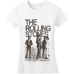 Rolling Stones Est 1962 Group Photo offiziell damen Nue Weiß Skinny Fit T Shirt, Weiß (White), L von Rolling Stones