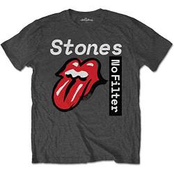 Rolling Stones Herren The No Filter Text T-Shirt, Grau, XL von Rolling Stones