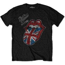 Rolling Stones Herren The Vintage British Tongue with Soft Hand Inks T-Shirt, Schwarz, XL von Rolling Stones