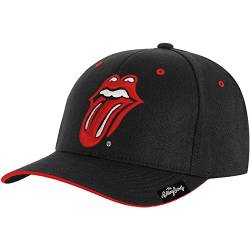 Rolling Stones Klassische Zungen-Baseballkappe für Herren, Schwarz, Schwarz, Einheitsgröße von Rolling Stones