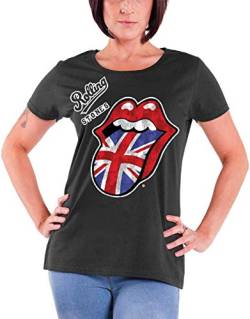 Rolling Stones The T Shirt British Tongue offiziell Damen Nue Grau Skinny Fit XXL von Rolling Stones