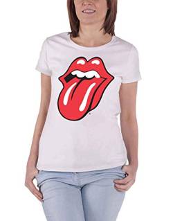 Rolling Stones The T Shirt Classic Tongue Nue offiziell Damen Skinny Fit Weiß M von Rolling Stones