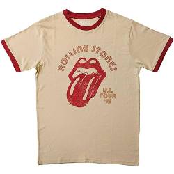 Rolling Stones Unisex The T Shirt US Tour 78 Official Unisex Ringer Orange T-Shirt, Orange, von Rolling Stones