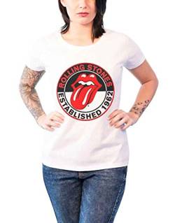 The Rolling Stones Est 1962 Official Womens New White Skinny Fit T Shirt, Weiß (White), M von Rolling Stones