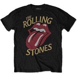 The Rolling Stones Herren Vintage Typeface T-Shirt, Schwarz (Black Black), X-Large von Rolling Stones