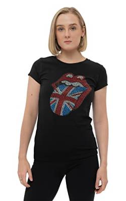 The Rolling Stones T Shirt Diamante Union Jack offiziell Damen Skinny Fit M von Rolling Stones